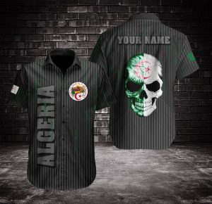 Algeria Line Skull Hawaiian Shirt