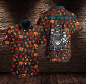 Retro Maple Leaf Style Hawaiian Shirt
