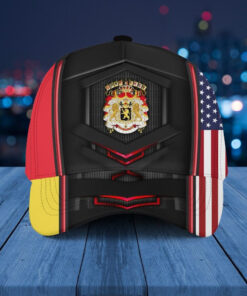 Belgium Coat Of Arms & American Flag Unisex Cap