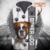 Boxer Dog - Personalized Name 3D Zipper Hoodie