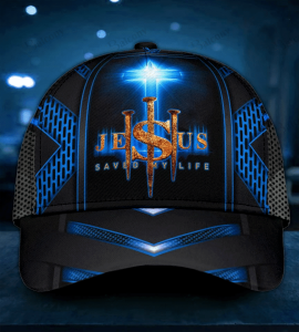 Jesus Cross Blue Saved My Life Classic Cap
