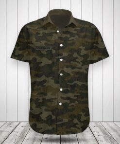 Custom Name Camo Military Hunting Hawaiian Shirt