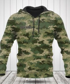 Custom Name Camouflage Texture With Chaotic Tiles Hoodies