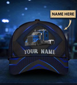 Truck Blue Black Style Custom Name - Classic Cap