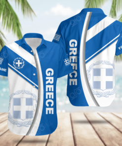 Custom Name Greece Basic Form Hawaiian Shirt