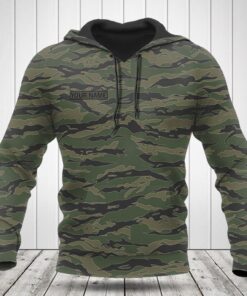 Custom Name Classic Tiger Stripe Camouflage Hoodies