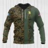 Guatemala Hoodies - Custom Name Guatemala Coat Of Arms Half Camo