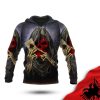 Albania Skull Flag Card 3D Hoodies