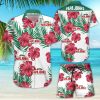 Papa John's Tropical Flower Aloha Hawaiian Shirt And Short For Men And Women