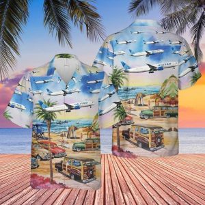 United Airlines Boeing 787-9 Dreamliner Hawaiian Shirt And Short For Men And Women