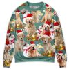 Golden Retriever Merry Christmas - Sweater  - Ugly Christmas Sweater, Jumpers  - Fanshubus