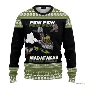 3D Mando and Baby Star War Ugly Christmas Sweater, Jumper - Best Gift For Christmas - Fanshubus