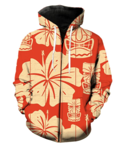 Beach Paradise Hawaiian Zip Hoodie Fanshubus