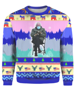 Bernie Sanders Mittens Ugly Christmas Sweater Fanshubus