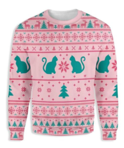 Cats Love Christmas Ugly Sweater 3D Fanshubus