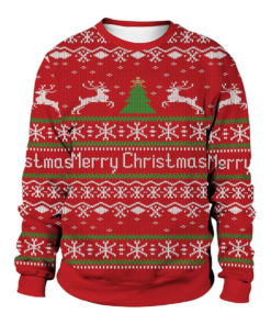 Christmas Loose Casual Ugly Sweater 3d Santa Print Sweatshirt Pullover Top Fanshubus