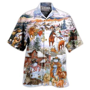 Horse Christmas Love Horse And Farm - Hawaiian Shirt  - Fanshubus