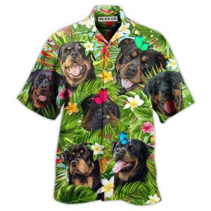 Rottweiler Dog Happy Summer - Hawaiian Shirt  - Fanshubus