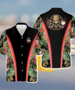 Farmer Skull Hawaiian Shirt Tractor Tropical Button Up Shirt Farmers Gifts For Him Gift Halloween - Fanshubus