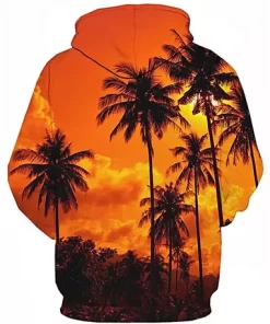 Fashion Hooded 3D Hawaiian Trees Print Pullover Hoodie Fanshubus