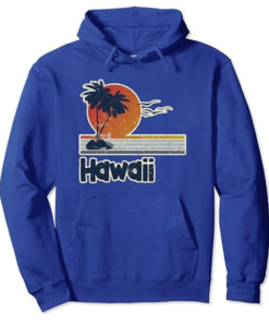 Hawaii Aloha State Hoodie Hawaiian Islands Beach Blue Fanshubus