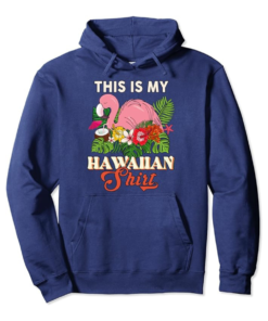 Hawaii Flamingo 3D Hoodie Blue Fanshubus