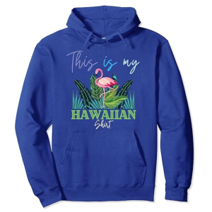 Hawaii Flamingo Blossom Hoodie Light Blue
