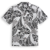 Hawaiian shirt with tattoo and turtle grey Fanshubus