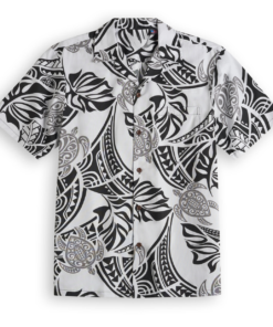 Hawaiian shirt with tattoo and turtle grey Fanshubus