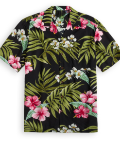 Hawaiian short-sleeve shirt Hibiscus flower Fanshubus