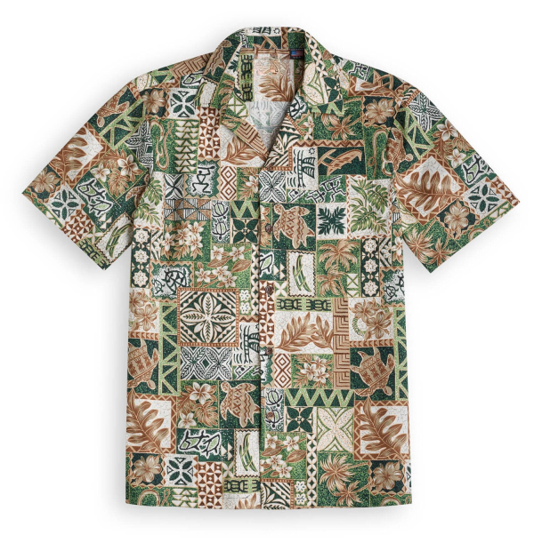 Hawaiian short-sleeve shirt-Island-Tapa-Fanshubus