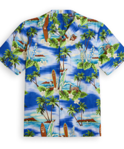 Hawaiian short-sleeve shirt-Surf-Nation-Blue-Fanshubus