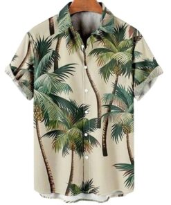 Summer Coconut Tree Pattern Hawaiian Oversized Comfortable Fanshubus