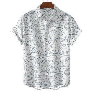 Hawaiian Simple Shirt Print Lapel Oversized
