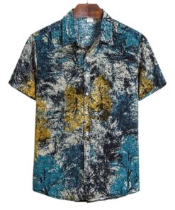 Print Summer Casual Short Sleeved Loose Oversized Shirt Fanshubus