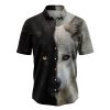 Wolf Black & White T3107 Hawaiian Shirt