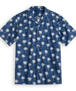 Palms Hawaiian-Shirts Art Print Men Shirt Summer Short-Sleeve Fanshubus