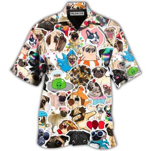 Pug So Funny Pug Style - Hawaiian Shirt  - Fanshubus