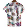 Shirt Leisure Printed Cotton Floral Casual Dress Oversized Hawaiian Fanshubus