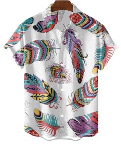 Shirt Leisure Printed Cotton Floral Casual Dress Oversized Hawaiian Fanshubus