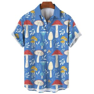 Casual Short-Sleeved Shirt Men Plus Size Hawaiian Fanshubus