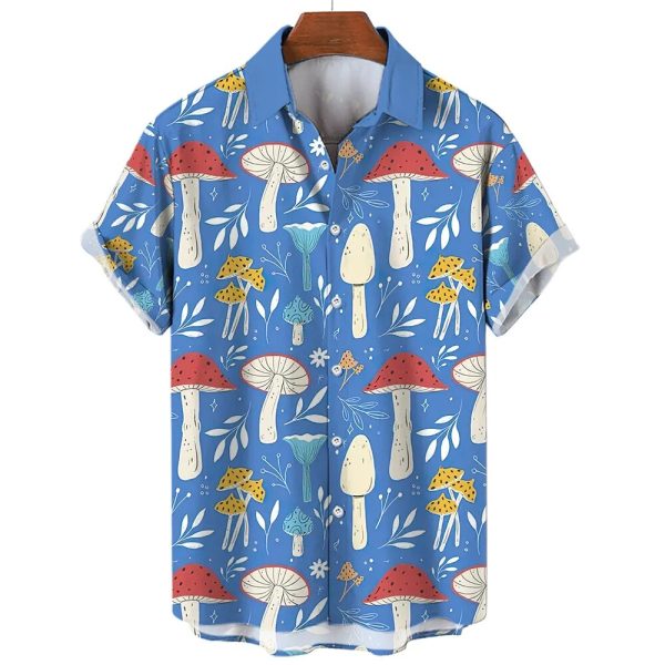 Casual Short-Sleeved Shirt Men Plus Size Hawaiian Fanshubus