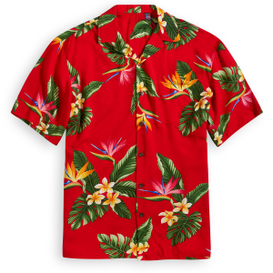 Short-sleeved Hawaiian shirt Bamboo Garden-Birds-of-Paradise Fanshubus