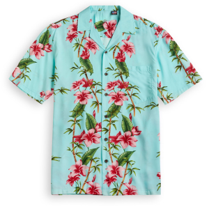 Short-sleeved Hawaiian shirt with Bamboo Garden pattern Fanshubus