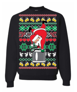 Ugly Christmas Sweater Santa Keg Stand Funny Meme Fanshubus