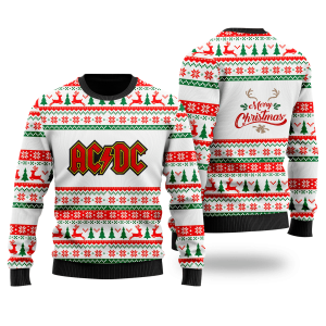 ACDC Rock Band Ugly Christmas Sweater, Jumper Custom Sweatshirt Apparel - Fanshubus