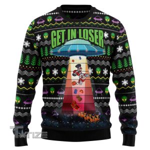 Alien Get In Loser Ugly Christmas Sweater, Jumper- Fanshubus