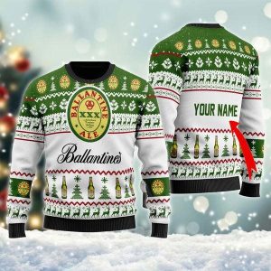 Ballantine Beer Custom Ugly Christmas Sweater, Jumpers - Fanshubus