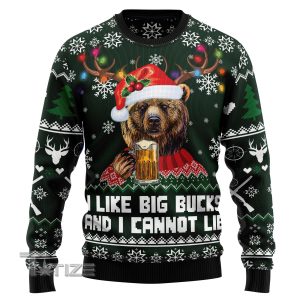 Bear Hunting and Beer Ugly Christmas Sweater, Jumper- Fanshubus