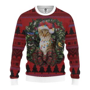 Bengal Cat Ugly Christmas Sweater, Jumper Custom Sweatshirt Apparel - Fanshubus